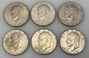 lot 17 image: 1776-1976 D Bicentennial Eisenhower One Dollar Coins