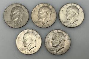 lot 18 image: 1977 D Eisenhower One Dollar Coins