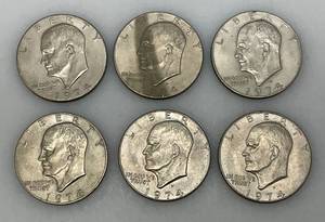 lot 26 image: 1974 D Eisenhower One Dollar Coins