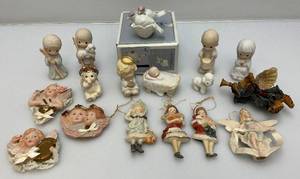 lot 142 image: Vintage Porcelain Collectibles Including Ornaments, LLADRO, Precious Moments And More