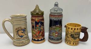 lot 145 image: Vintage Decorative German Beer Stiens Including GERZ And More