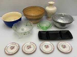 lot 146 image: Misc. Vintage Cookware Items Including Fire King, Pottery Bowls, Lenox And More