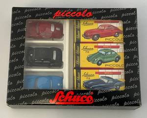 lot 157 image: Vintage Collectible Schuco Piccolo 3 Car Set Porsche, VW Anmd Mecedes Die Cast Miniatures 190 Scale (New Old Stock)
