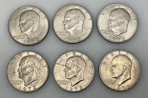 lot 209 image: 1972 D Eisenhower One Dollar Coins