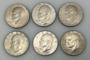 lot 211 image: 1776-1976 D Bicentennial Eisenhower One Dollar Coins