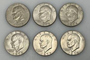 lot 215 image: 1978 D Eisenhower One Dollar Coins