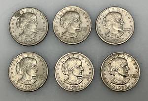 lot 218 image: 1980 P Susan B Anthony One Dollar Coins