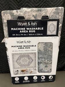 lot 3 image: Wyatt & Ash 53 x 75 Machine Washable Area Rug