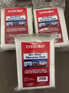lot 17 image: Lot of 3 Evercoat Sea-Glass Fiberglass Cloth Packs