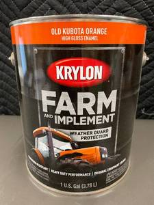 lot 28 image: BT 1 - Krylon Farm and Implement Paint, Old Kubota Orange, 1 Gallon