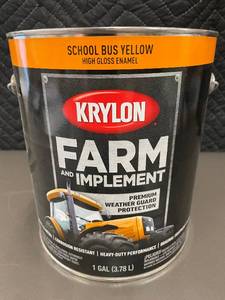 lot 30 image: BT 1 - Krylon Farm & Implement High Gloss Enamel, School Bus Yellow, 1 Gal