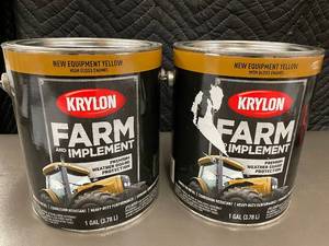 lot 60 image: 2 gal Krylon Farm Implement Enamel Paint New Equipment Yellow