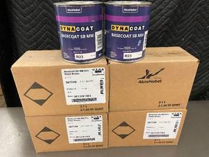 lot 62 image: AkzoNobel Dynacoat Basecoat SB MM R23 Sheer Brown 10 Cans