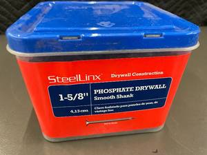 lot 103 image: SteelLinx Phosphate Drywall Nails, 1-58 in, 5 lb Tub