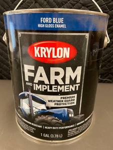 lot 207 image: Krylon Farm and Implement Enamel Paint, Ford Blue, 1 Gallon
