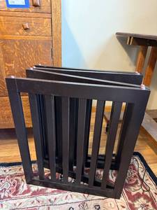 lot 21J image: Folding Wooden Pet Gate 80 Inch Wide 24 Inch Tall