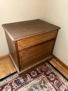 lot 28J image: 2-Drawer Wooden File Cabinet 25x18x24 Inches