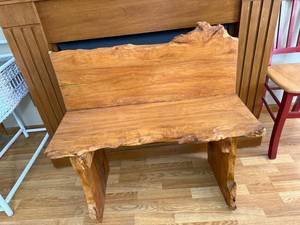 lot 62J image: Live Edge Maple Bench with Natural Finish