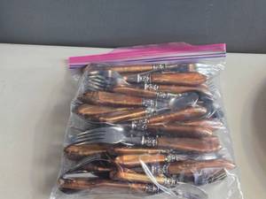 lot 235 image: Lot of (1 Bag) Flatware - Forks, Spoons