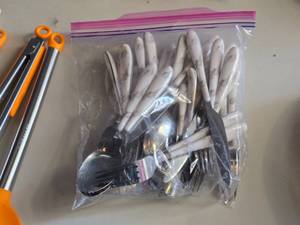 lot 236 image: Lot of (1 Bag) Flatware - Knives, Forks, Spoons