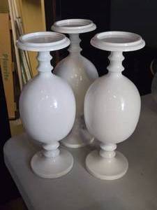 lot 247 image: Lot of (3) Shaped Pillar Holders 14