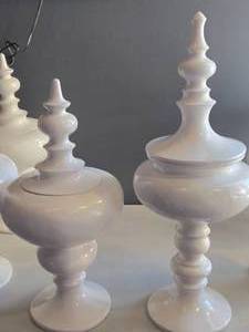 lot 253 image: Lot of (2) Finial Jar with Lid 26 and 31