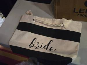 lot 271 image: Lot of (20) Bride theme Tote Bags 18 x 6 x 13