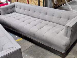 lot 26 image: Tufted Tuxedo Couch 7-12 x 3 x 2 by Restoration Hardware