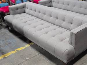 lot 27 image: Tufted Tuxedo Couch 7-12 x 3 x 2 by Restoration Hardware