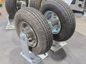 lot 16 image: Lot of (2) Uline 8 Pneumatic Rigid Casters H-3614