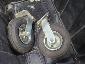 lot 19 image: Lot of (2) 8 Caster Wheels - (1) Rigid and (1) Swivel