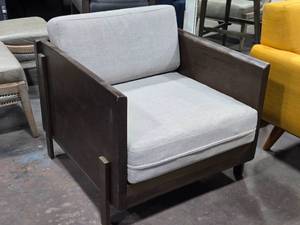 lot 71 image: Dark Adler Wood with Bennett Moon Performance Fabric Arm Chair 2-12 x 2 x 32 - Woodrow by Four Hands