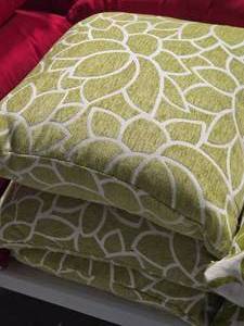 lot 132 image: Lot of (3) 16 Floral pattern Textured Fabric Throw Pillows