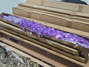 lot 285 image: Lot of (6) Bubbles Beaded Curtain 3 x 6 (purple)