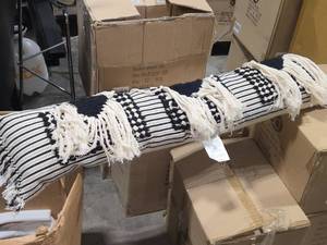 lot 171 image: Lot of (1) Lumbar Pillow with Tassles 46 x 9