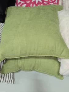lot 159 image: Lot of (2) 15 Faux Suede Throw Pillows