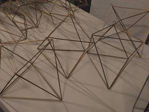 lot 336 image: Lot of (4) Metal Geometric Dcor 13 (diamond)