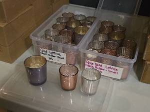 lot 347 image: Lot of (28) Votive  Tea Light Candleholder with Flameless Tea Light Candles