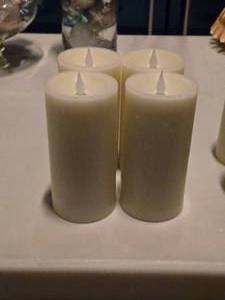 lot 357 image: Lot of (4) Flameless LED Pillar Candles 6 x 3