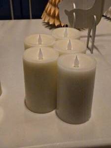 lot 358 image: Lot of (5) Flameless LED Pillar Candles 5 x 3