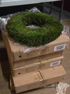 lot 367 image: Lot of (5) 19 Preserved Cypress Christmas Wreath by Accent Dcor (in original packaging)