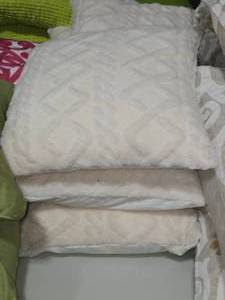 lot 154 image: Lot of (3) 15 Soft Plush Fuzzy Throw Pillows