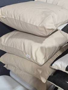 lot 164 image: Lot of (4) 12 Textured Fabric Throw Pillows by Tang Depot