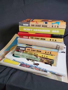 lot 22 image: Boy Scouts & Cub Scouts Handbook and Record Book Collection, Vintage BSA