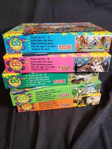lot 24 image: Lot of 5 Hoyle 63-Piece Jigsaw Puzzles - Animals and Storybook Themes
