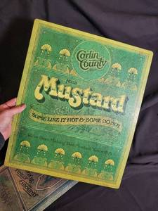 lot 35 image: Vintage Stove and Counter Mats - Mustard and Ginger Designs (2 Pieces)