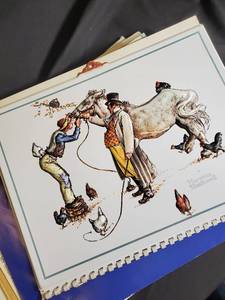 lot 38 image: Vintage Art Calendar Lot - Pinup, Americana, and Illustration Collection