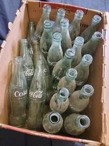 lot 43 image: Vintage Coca-Cola Glass Soda Bottles Lot - Approx. 20 Pieces