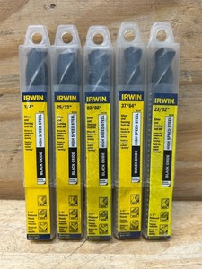 lot 44 image: Irwin Silver & Deming Drill Bit lot of 5