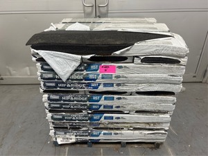 lot 62 image: TAMKO Pallet of 42 Bundles of- Hip and Ridge Rustic Black Hip and Ridge Cap Roofing Shingles (33.3 lin. ft. Per Bundle) Retail Value for $2,728.74